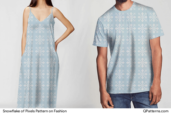 Snowflake of Pixels Pattern on fashion