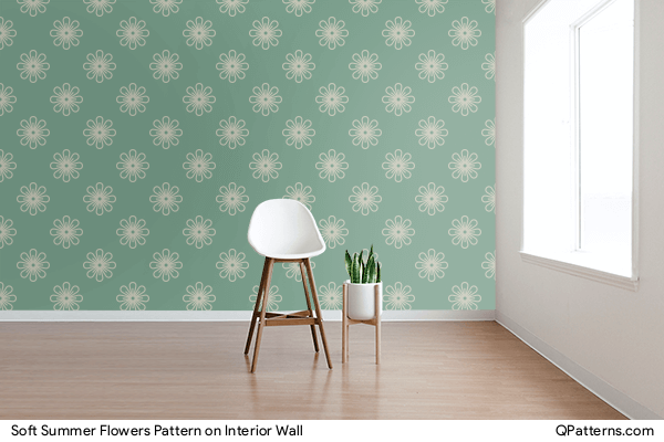 Soft Summer Flowers Pattern on interior-wall