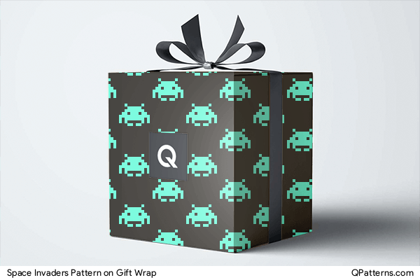 Space Invaders Pattern on gift-wrap