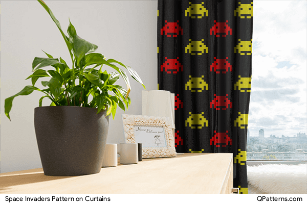 Space Invaders Pattern on curtains