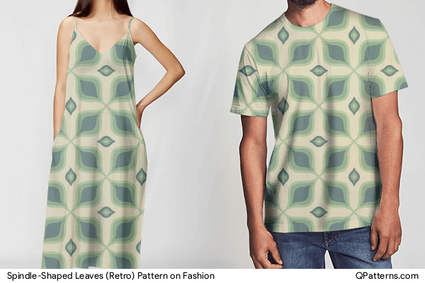 Spindle-Shaped Leaves (Retro) Pattern on fashion