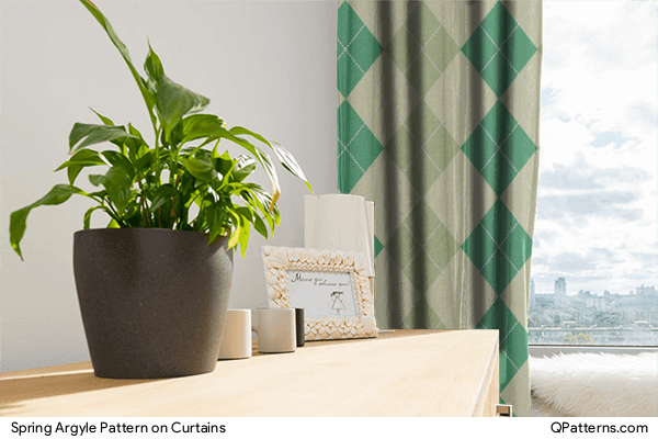 Spring Argyle Pattern on curtains
