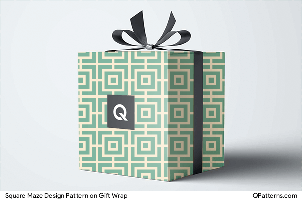 Square Maze Design Pattern on gift-wrap