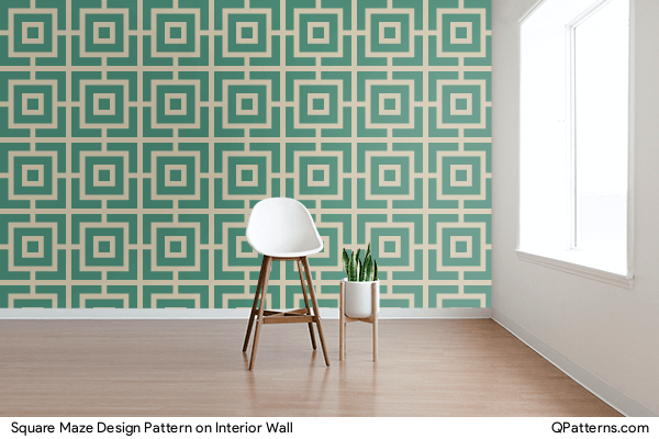 Square Maze Design Pattern on interior-wall