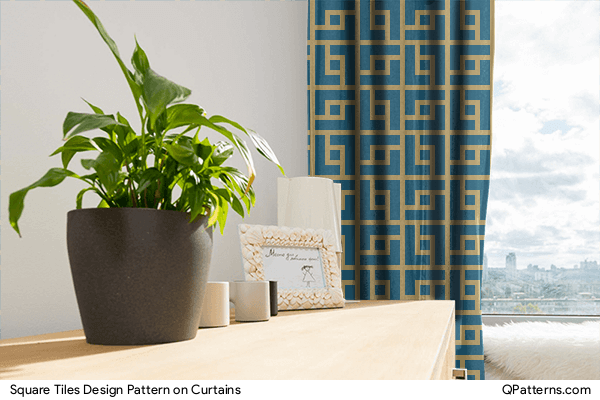 Square Tiles Design Pattern on curtains