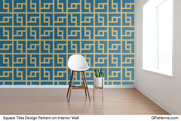 Square Tiles Design Pattern on interior-wall