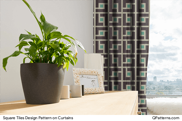 Square Tiles Design Pattern on curtains