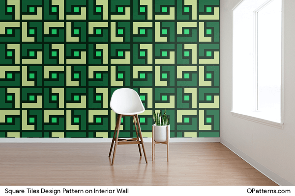 Square Tiles Design Pattern on interior-wall
