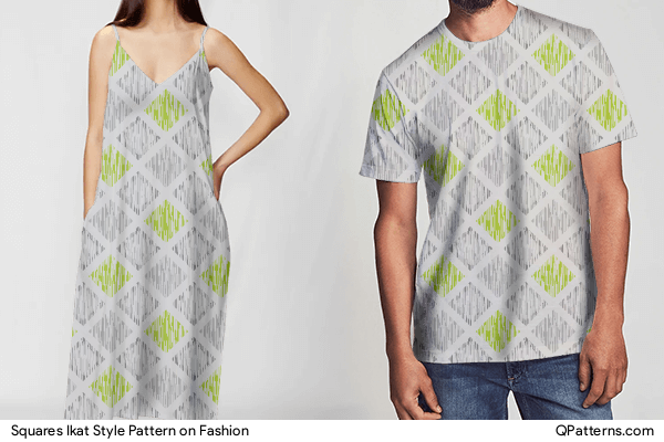 Squares Ikat Style Pattern on fashion
