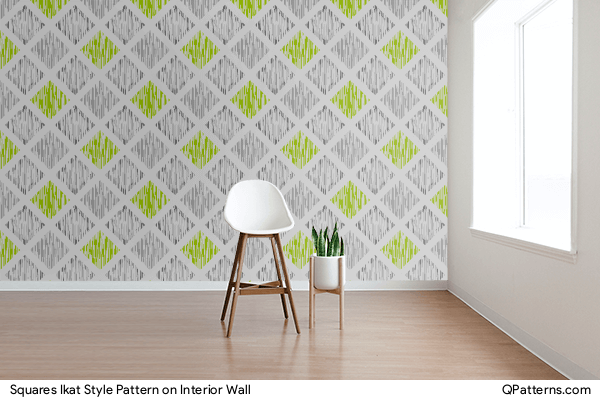 Squares Ikat Style Pattern on interior-wall