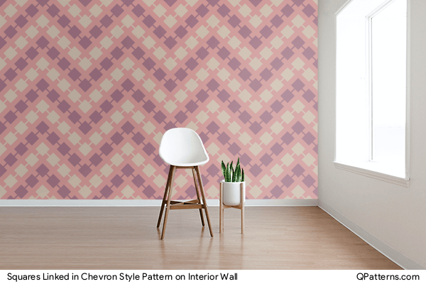 Squares Linked in Chevron Style Pattern on interior-wall