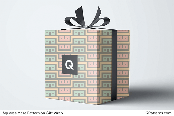 Squares Maze Pattern on gift-wrap