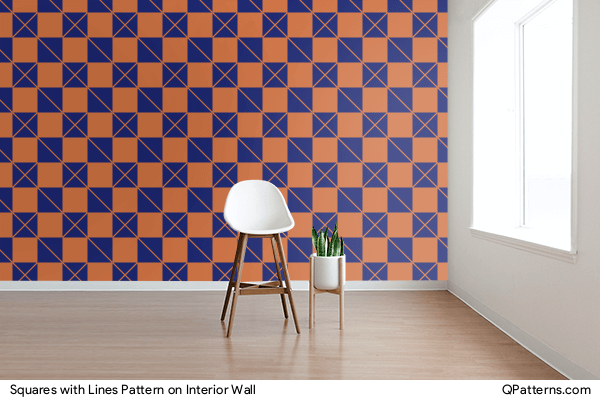 Squares with Lines Pattern on interior-wall