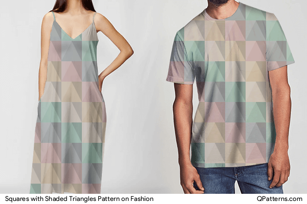 Squares with Shaded Triangles Pattern on fashion