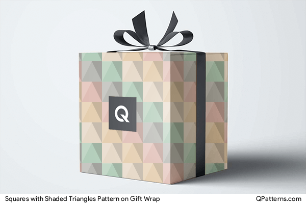 Squares with Shaded Triangles Pattern on gift-wrap