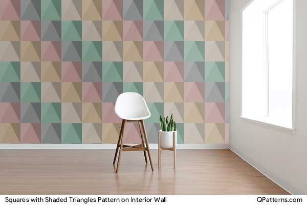 Squares with Shaded Triangles Pattern on interior-wall