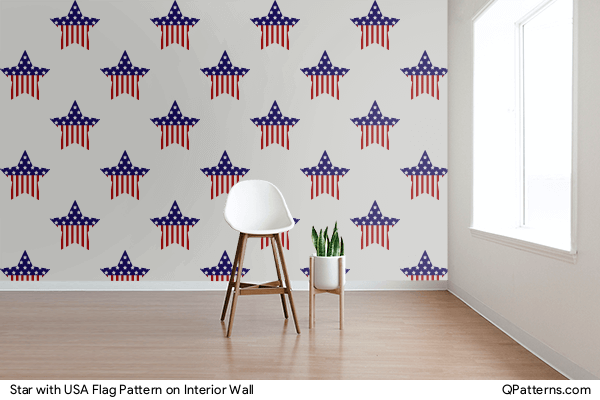 Star with USA Flag Pattern on interior-wall