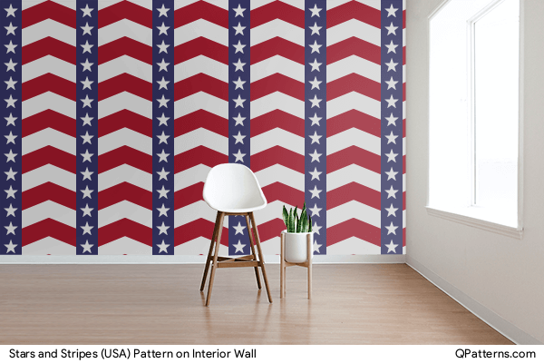 Stars and Stripes (USA) Pattern on interior-wall