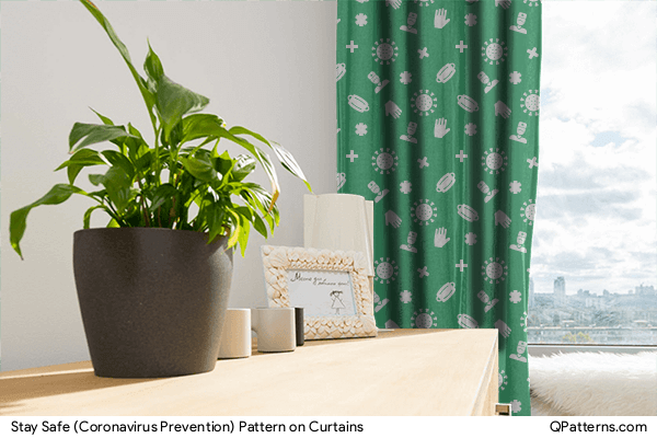 Stay Safe (Coronavirus Prevention) Pattern on curtains