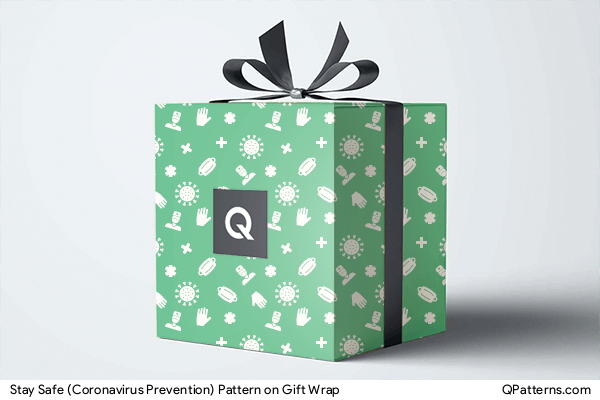 Stay Safe (Coronavirus Prevention) Pattern on gift-wrap