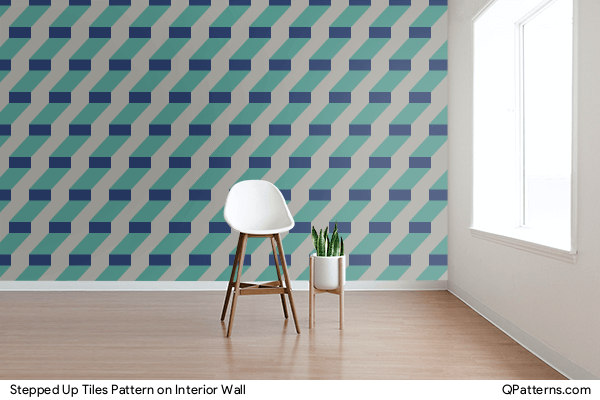 Stepped Up Tiles Pattern on interior-wall