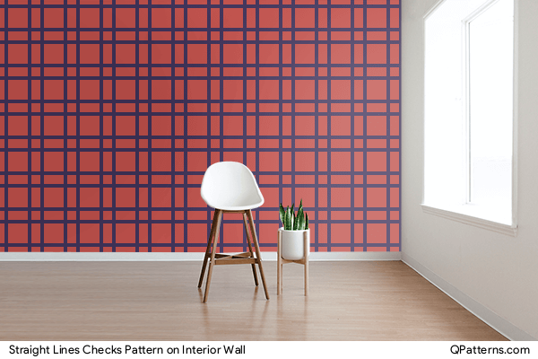 Straight Lines Checks Pattern on interior-wall