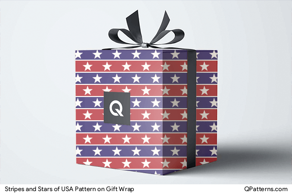 Stripes and Stars of USA Pattern on gift-wrap