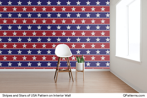 Stripes and Stars of USA Pattern on interior-wall