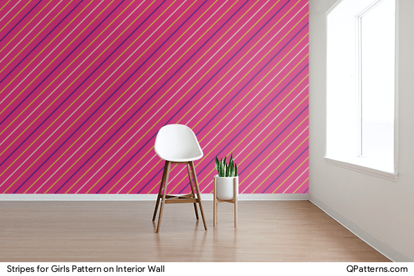 Stripes for Girls Pattern on interior-wall