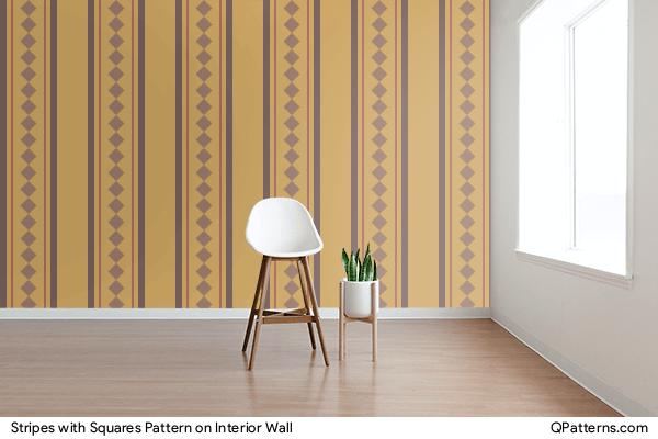 Stripes with Squares Pattern on interior-wall