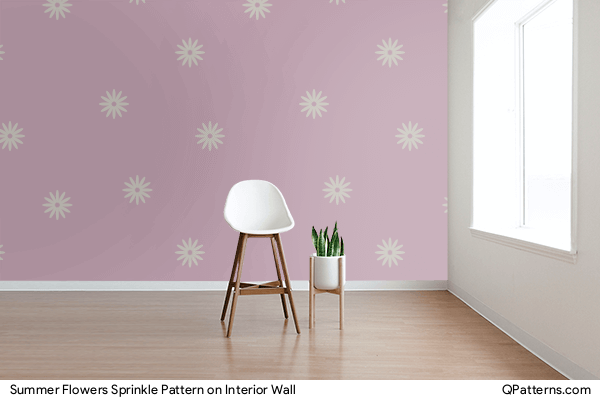 Summer Flowers Sprinkle Pattern on interior-wall