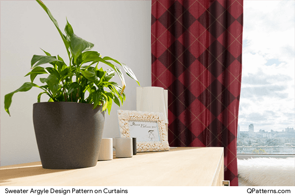 Sweater Argyle Design Pattern on curtains