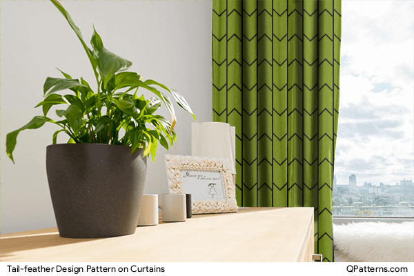 Tail-feather Design Pattern on curtains
