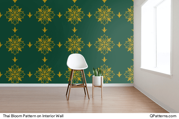 Thai Bloom Pattern on interior-wall