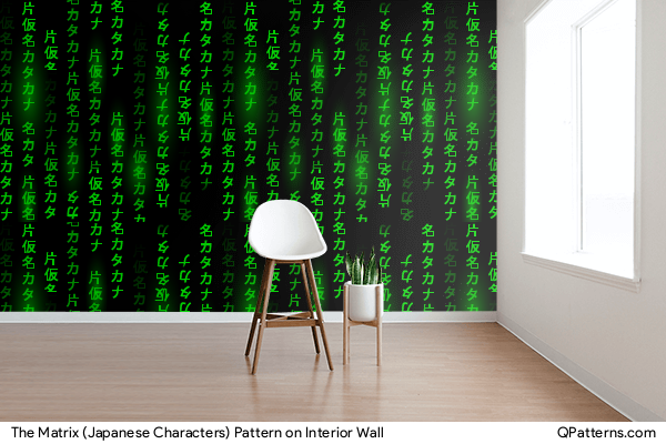 The Matrix (Japanese Characters) Pattern on interior-wall