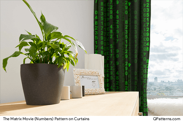 The Matrix Movie (Numbers) Pattern on curtains
