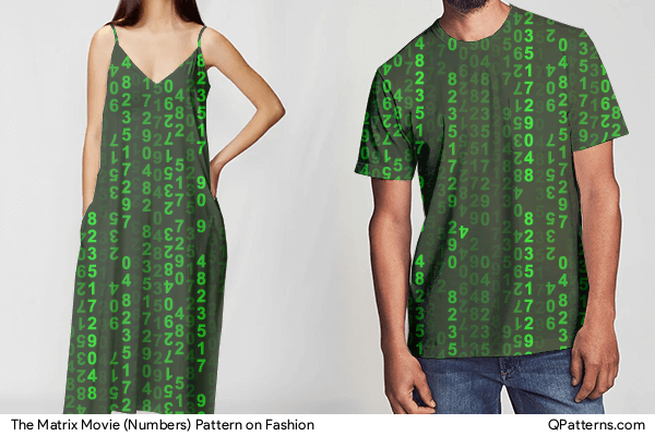 The Matrix Movie (Numbers) Pattern on fashion