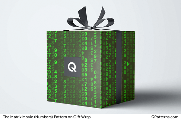 The Matrix Movie (Numbers) Pattern on gift-wrap