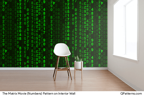 The Matrix Movie (Numbers) Pattern on interior-wall