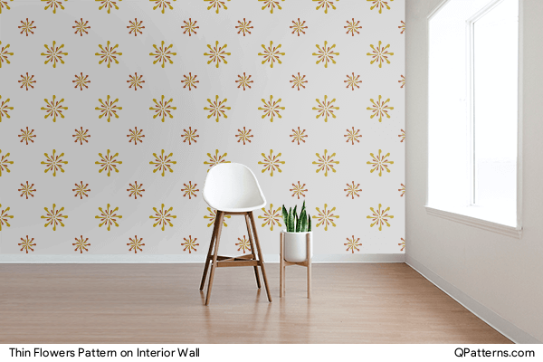 Thin Flowers Pattern on interior-wall