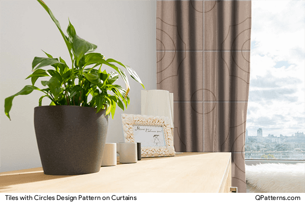 Tiles with Circles Design Pattern on curtains