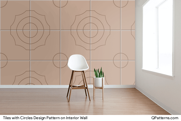 Tiles with Circles Design Pattern on interior-wall