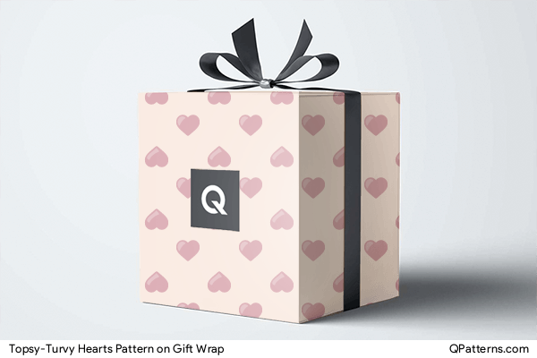Topsy-Turvy Hearts Pattern on gift-wrap