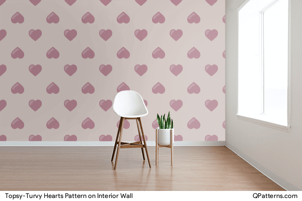 Topsy-Turvy Hearts Pattern on interior-wall