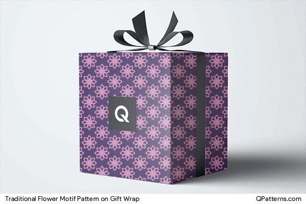 Traditional Flower Motif Pattern on gift-wrap