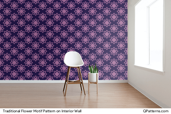 Traditional Flower Motif Pattern on interior-wall