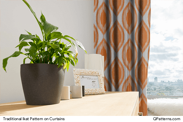 Traditional Ikat Pattern on curtains