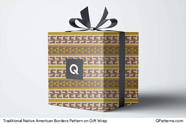 Traditional Native American Borders Pattern on gift-wrap