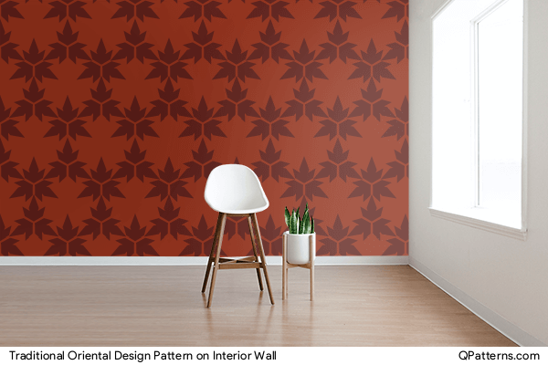 Traditional Oriental Design Pattern on interior-wall
