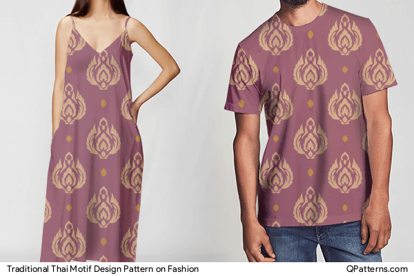 Traditional Thai Motif Design Pattern on fashion